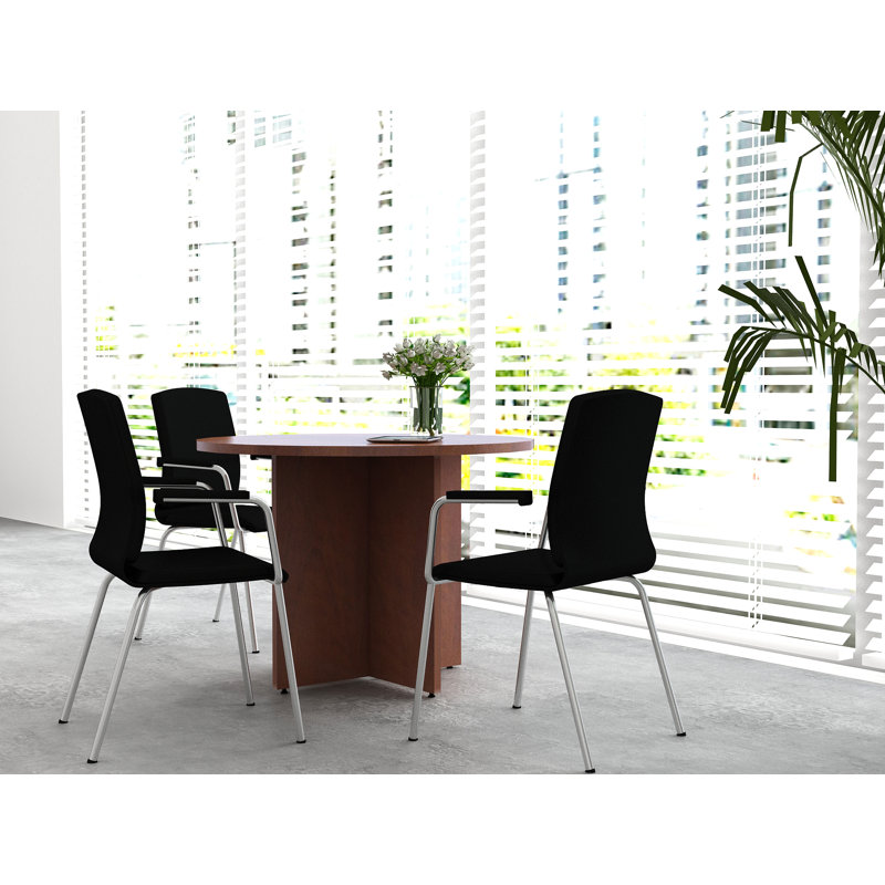 Friant Gitana Circular Meeting Table with Finished Underside, X Shape